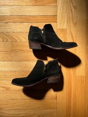 Women’s Franco Sarto Black Suede Leather Ankle Booties (8)